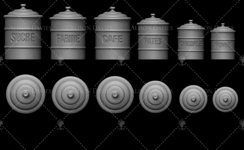 VINTAGE French Food canisters caddies  3D print file model