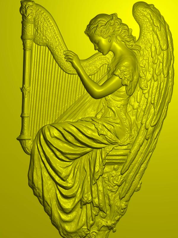 Harp girl angel girl playing piano