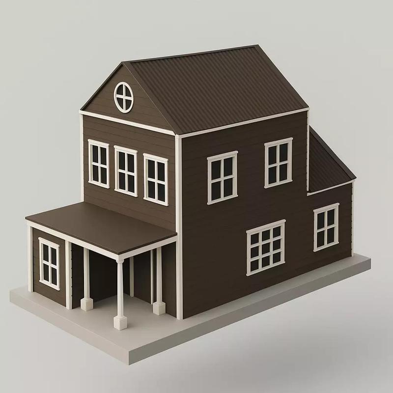 Low Poly Stylized House 3D Model