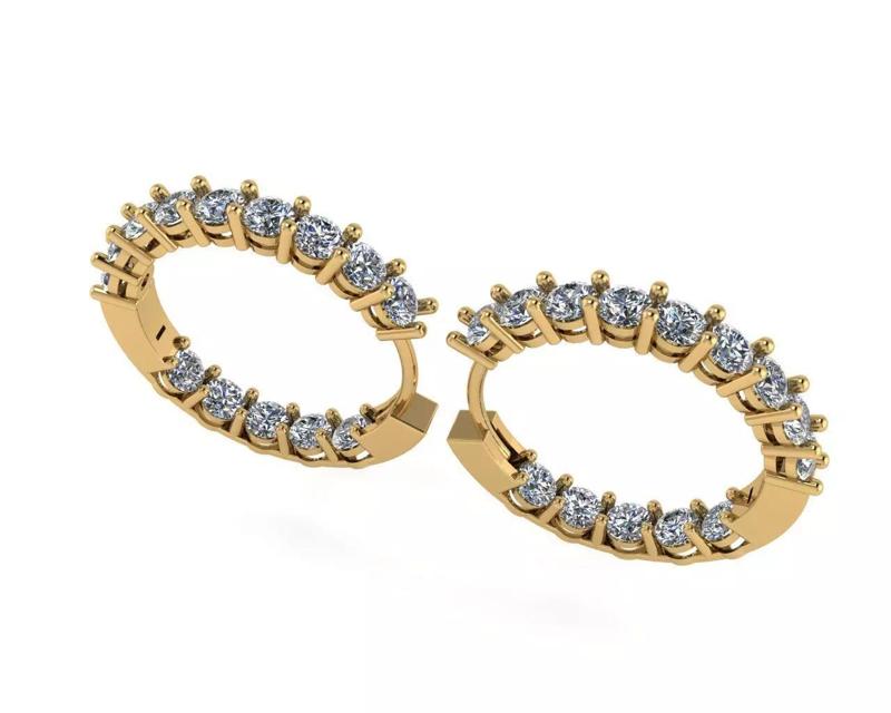 Diamond earring 3d render