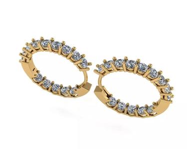 Diamond earring 3d render