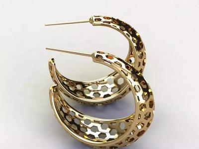 Crescent bee earrings
