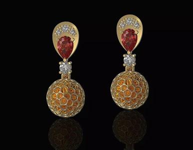 Brilliant spongy balls earrings