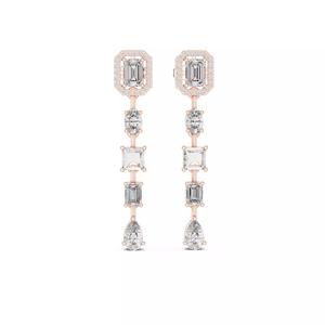 Diamond Drops Earrings 3dm stl renders 360 animation videos