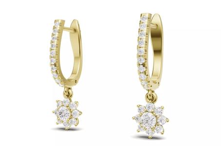 Diamond Cluster Bali Earrings For Women