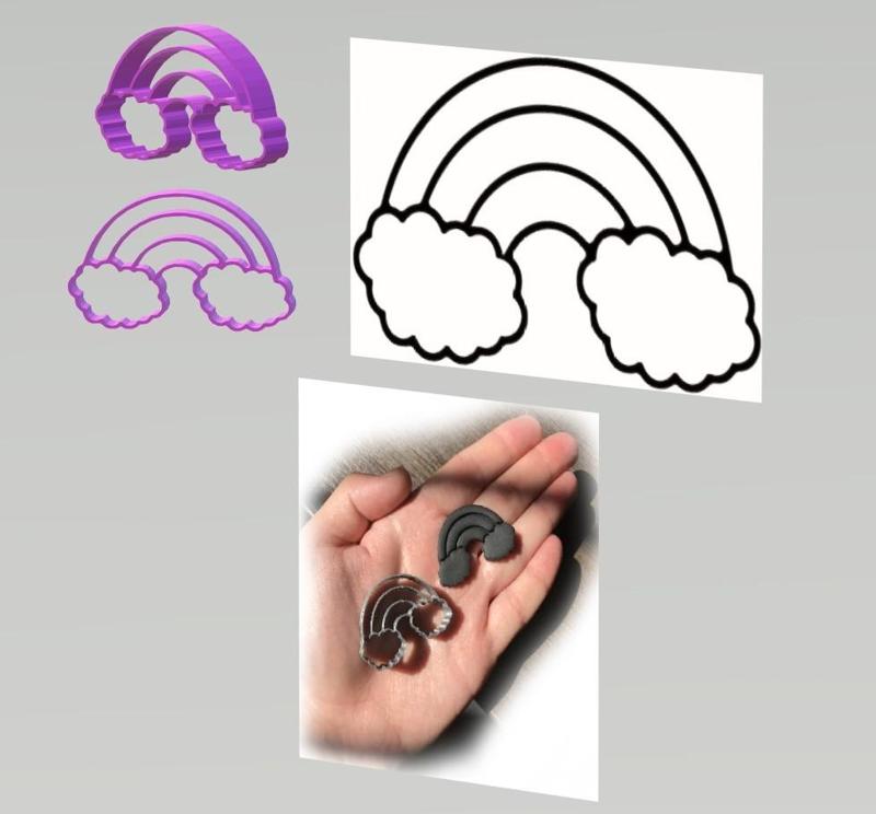 UNICORN RAINBOW POLYMER CLAY CUTTERS - COOKIE CUTTER - JEWELLERY MAKING CUTTER - POLYMER CLAY TOOLS