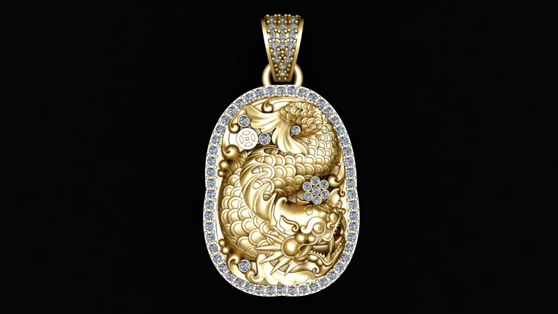 Fucanglong Dragon pendant 3d printable model