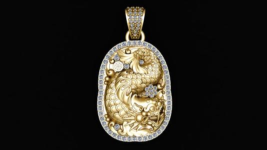 Fucanglong Dragon pendant 3d printable model