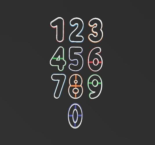 Numbering 0-9, Cookie cutters 70mm