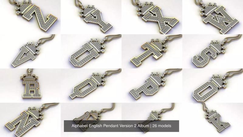 Alphabet English Pendant Version 2 Album 3D Model Collection