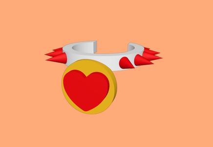 Necklace 1 Spikes - heart / for LPS Petshop Littlest Pet Shop