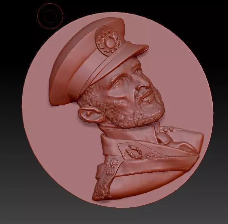bas-relief of a military man