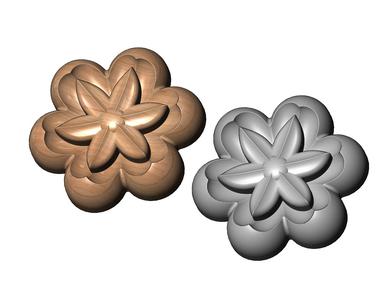 Lotus leaves Florentine rosette onlay relief 3D print model