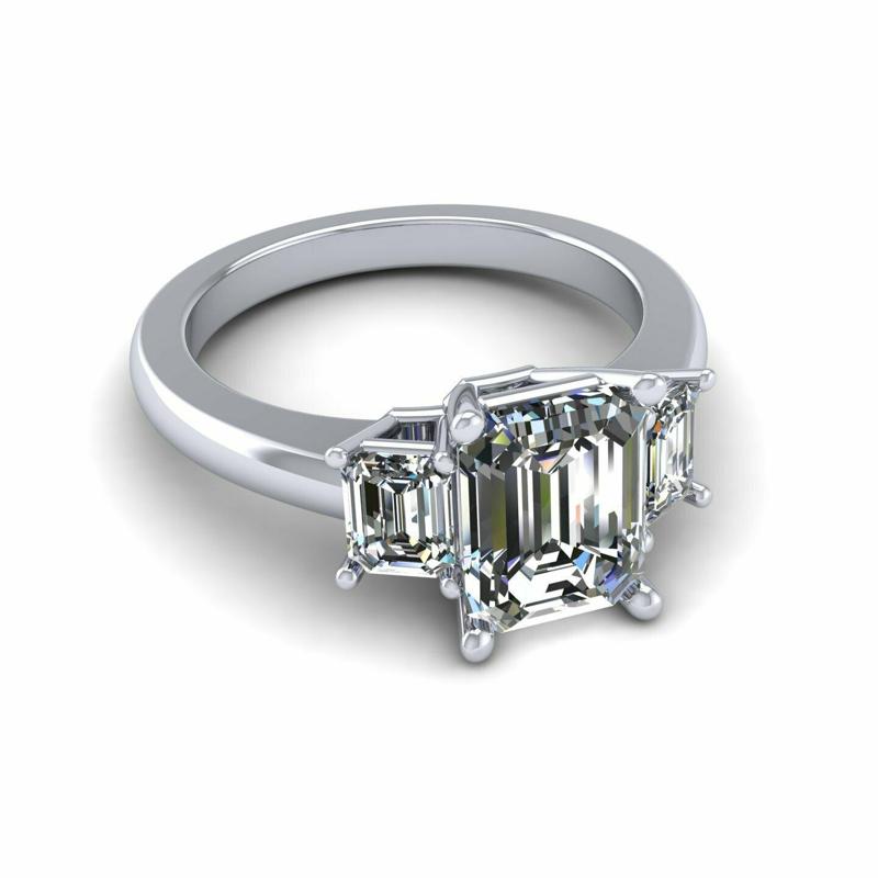 Emerald Three Stone Ring V3