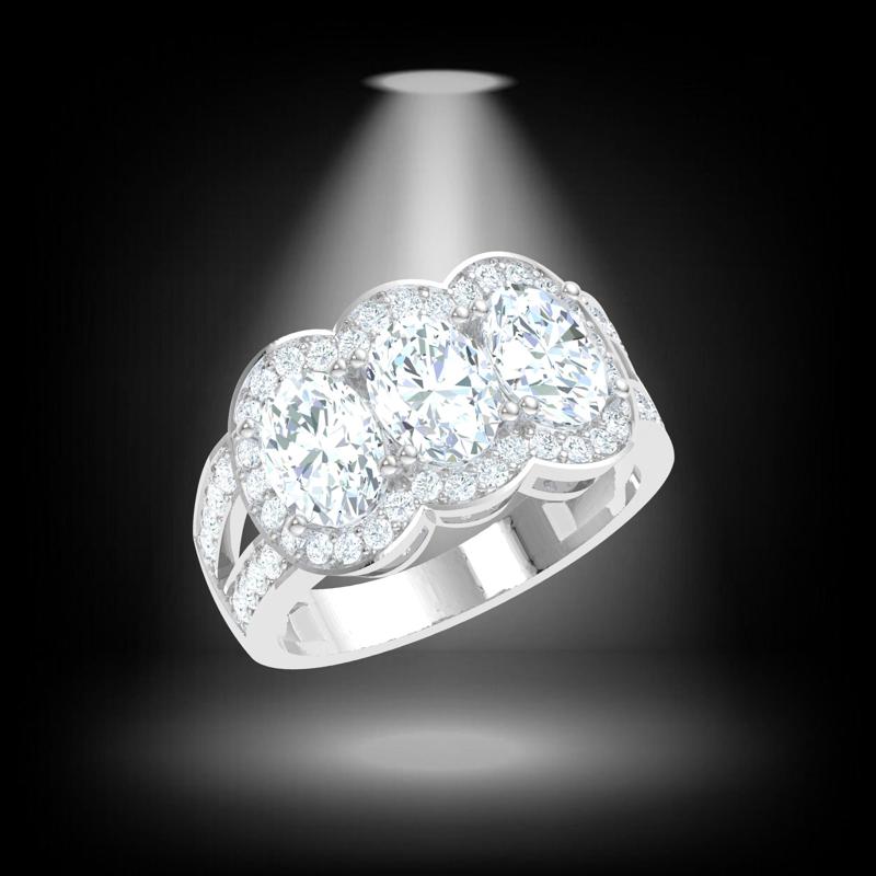 OVAL TRIO RING