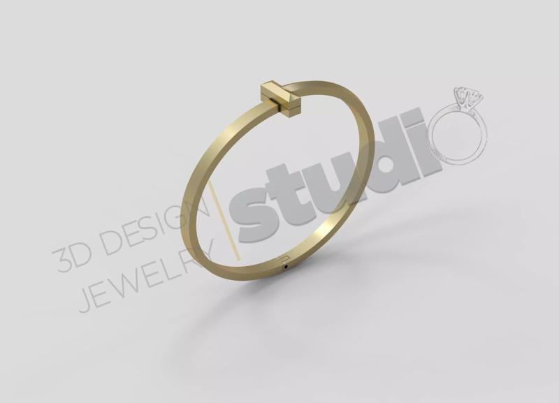 Classic Tiffany bracelet cross 3d model design