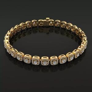 Diamond Cushion Halo Bracelet Tennis