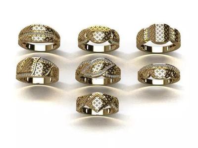 there are 7 jewelry rings in this file 3D Model Collection