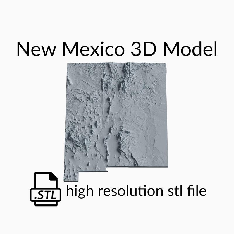USA State of New Mexico Topographic Map - 3D Terrain Elevation - Relief Map - Topography of New Mexico