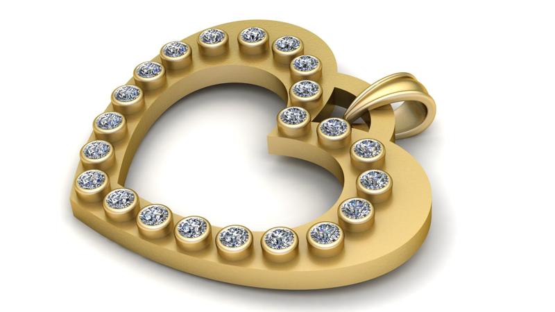 Diamond Heart Pendant 3d printable model