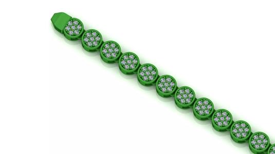 8MM Unisex Round Stone 3d model Chain or Bracelet