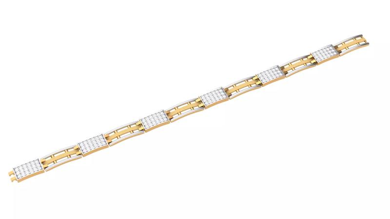 3D Printable Jewelry design of Bracelet with diamonds