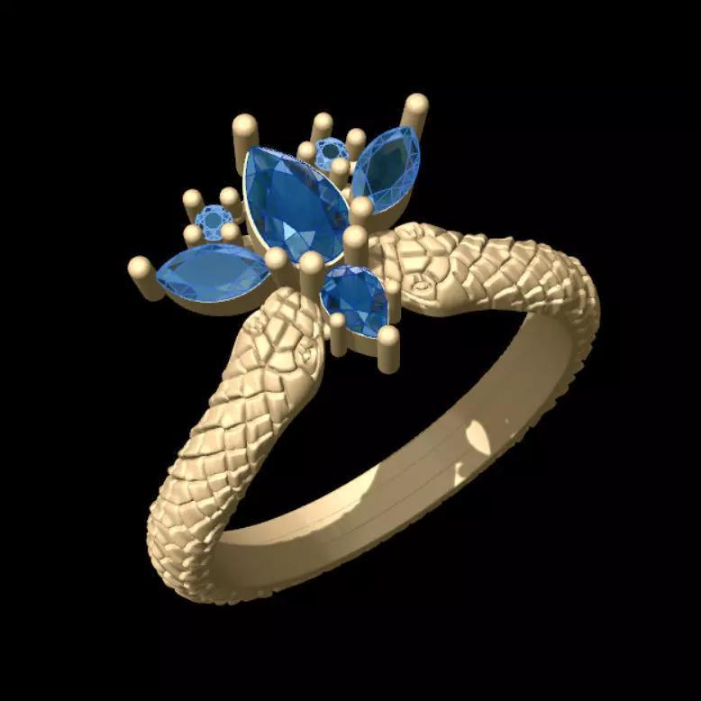 Snake Marquise Ring