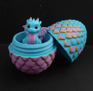 Baby Dragon in Egg | High-Detail Fantasy 3D Model | STL File