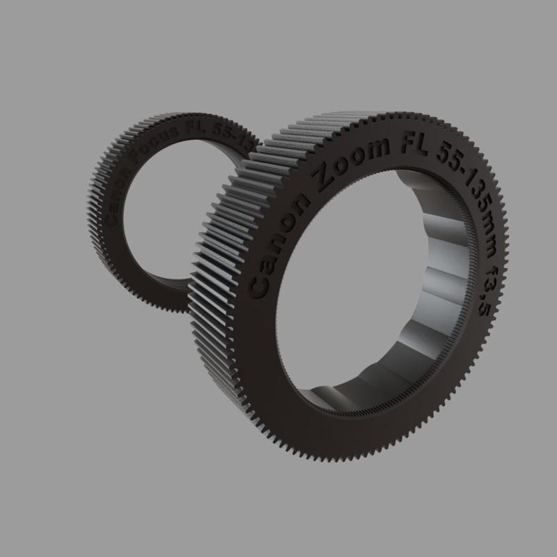Follow Focus Gear Rings for Canon FL 55-135mm f/3.5 Zoom Lens (2-Piece Custom Set)