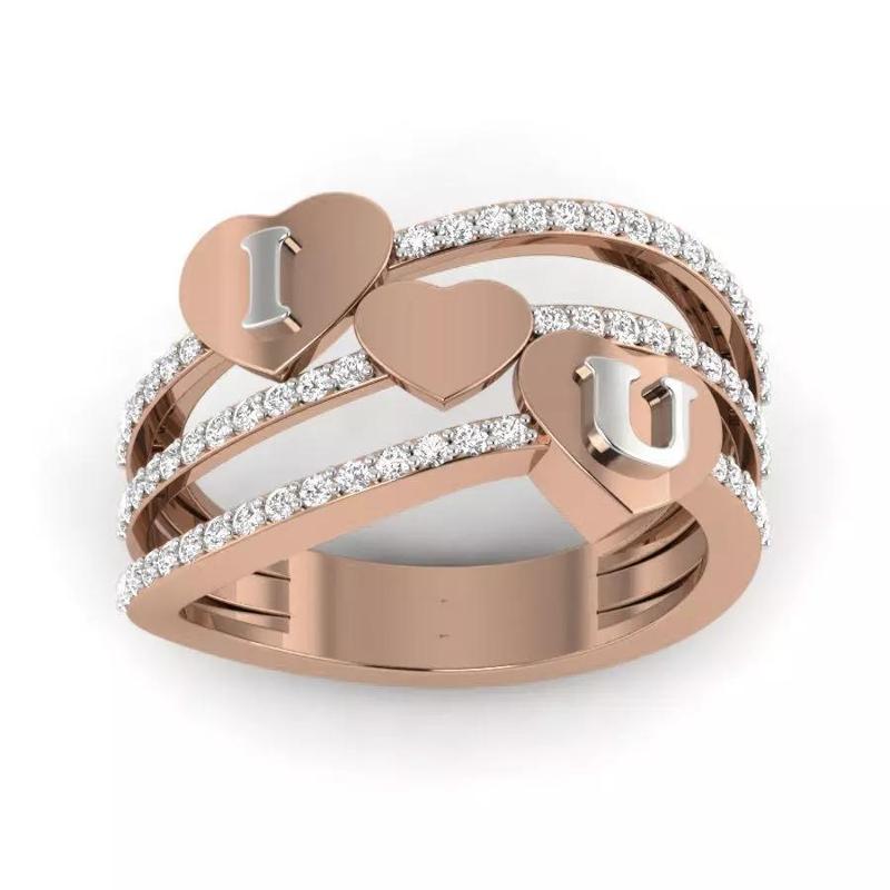 I Love You Diamond Ring 3dm render details