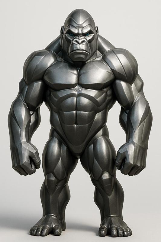 Gorilla Titane - Futuristic metal statue