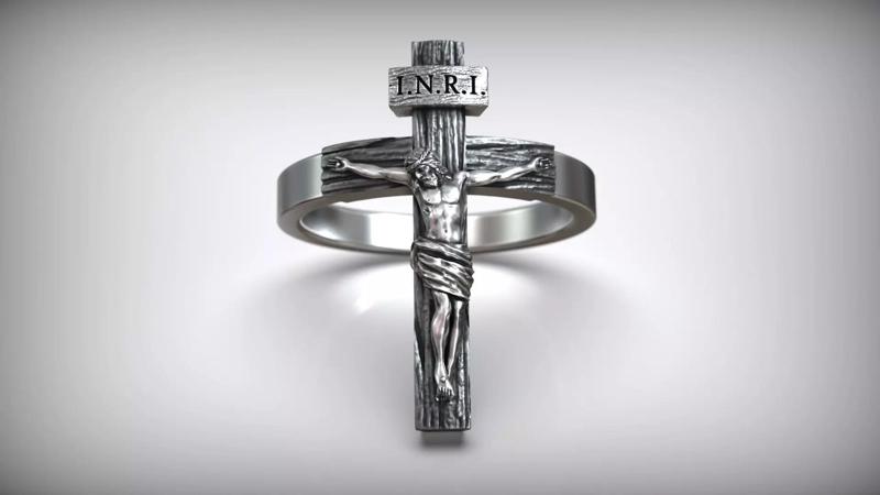 Jesus Christ Crucifix Cross Christian Catholic Ring