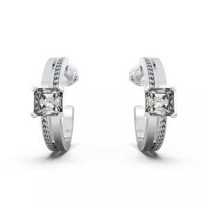 EARRING-298-JEWELRY hoop earrings gold - rhodium plated - swa...