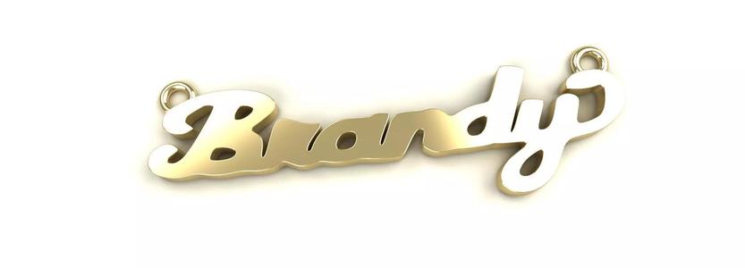 Brandy Name Plate Pendant Gold Silver Platinum Luxury Jewelry