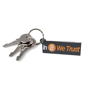 Bitcoin Keychain - Flat Block "In Bitcoin We Trust"