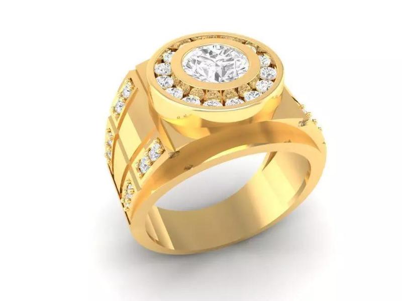 Luxury Geometric Diamond Men Ring  133