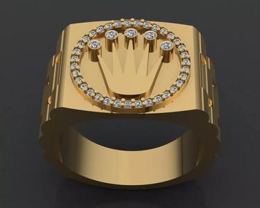 Luxury Golden Men Ring With Diamonds