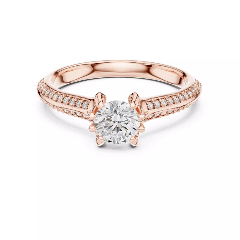 Knife Edge Round Cut Diamond Engagement Ring 3DM STL Video