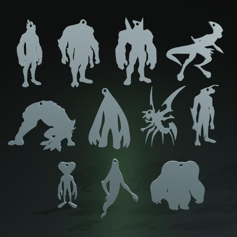 Ben 10 Classic Aliens Keychain pack (11 aliens)