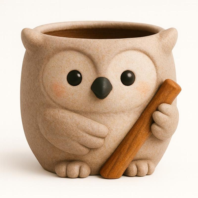 Owl with Branch Planter