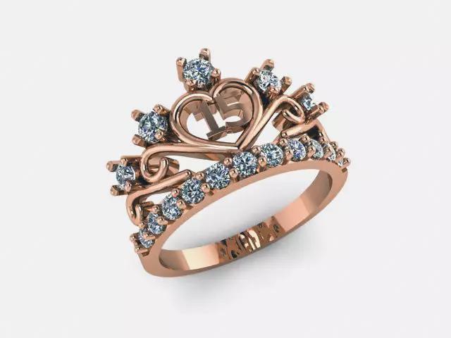 15th Birthday Crown Ring
