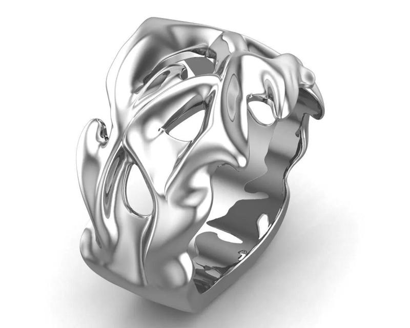Punk Vine Pattern Silver Men Ring