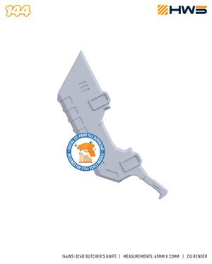 144WS-024B Butcher's Knife. 3D Printed Cleaver STL for Mecha Model Kits.