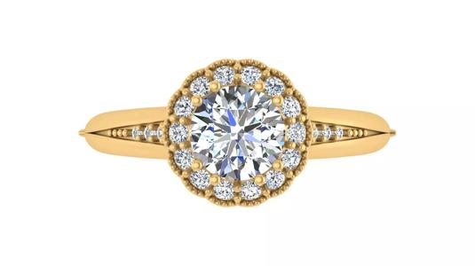 Elegant Blue Sapphire Halo Engagement Ring