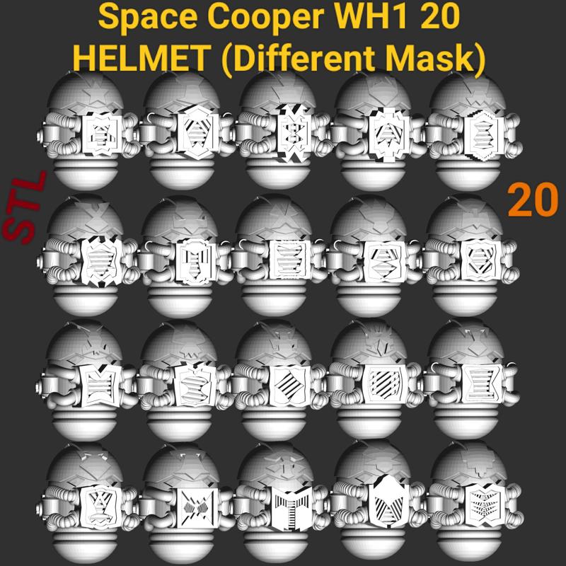 Space Cooper WH1 20 HELMET | collection1 |different Mask