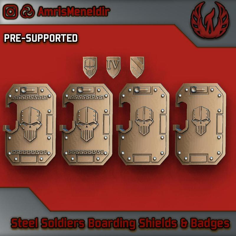 Steel Soldiers Boarding Shields & Badge