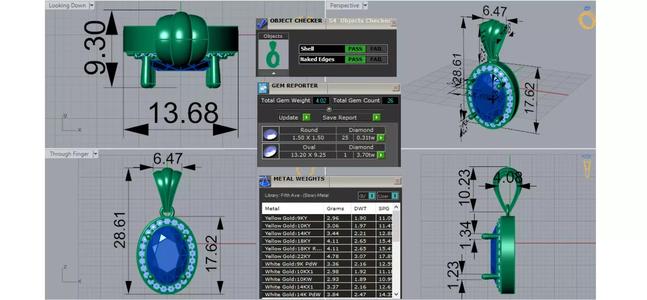 Pendant Sapphire and Diamond Splendor in White Gold jp0321