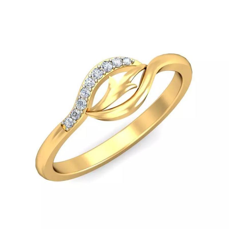 Elegant Gold Diamond Twist Ring