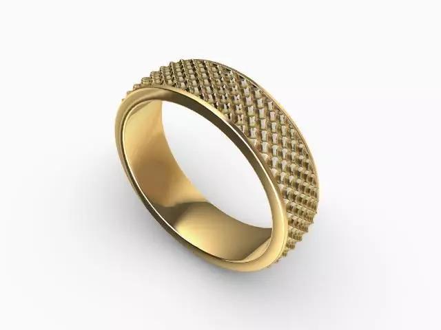 diamond texture ring band US size 10