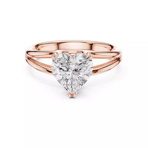 Solitaire Heart Cut Diamond Split Shank Wedding Ring File Video